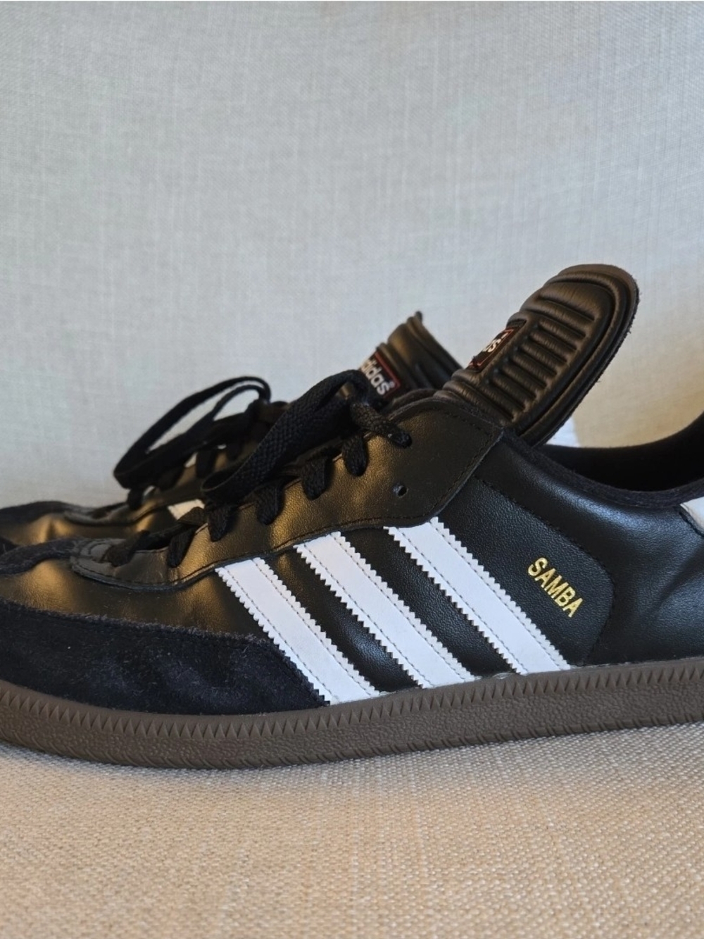 adidas Samba Black with White Stripes Men's Sneakers